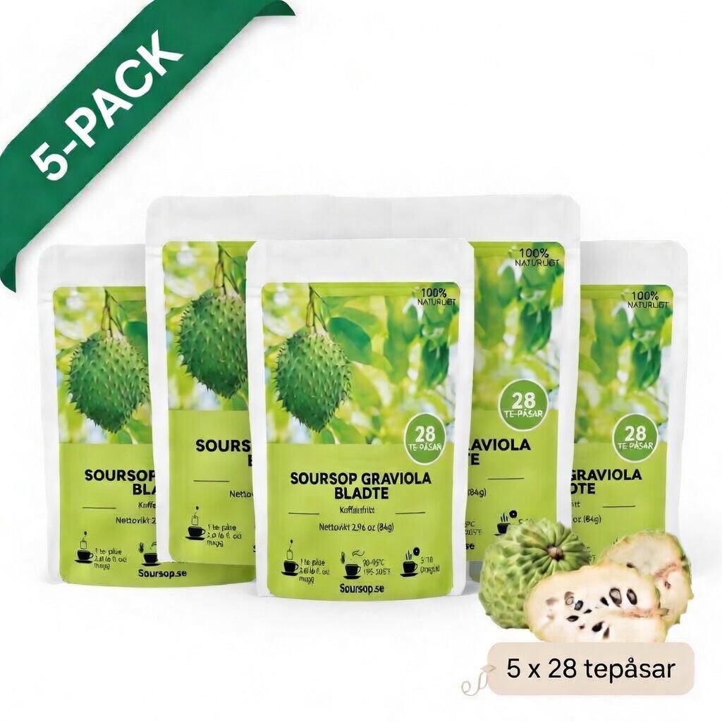Ekologiskt Graviola-te – 5 Förpackningar (Bäst Värde)